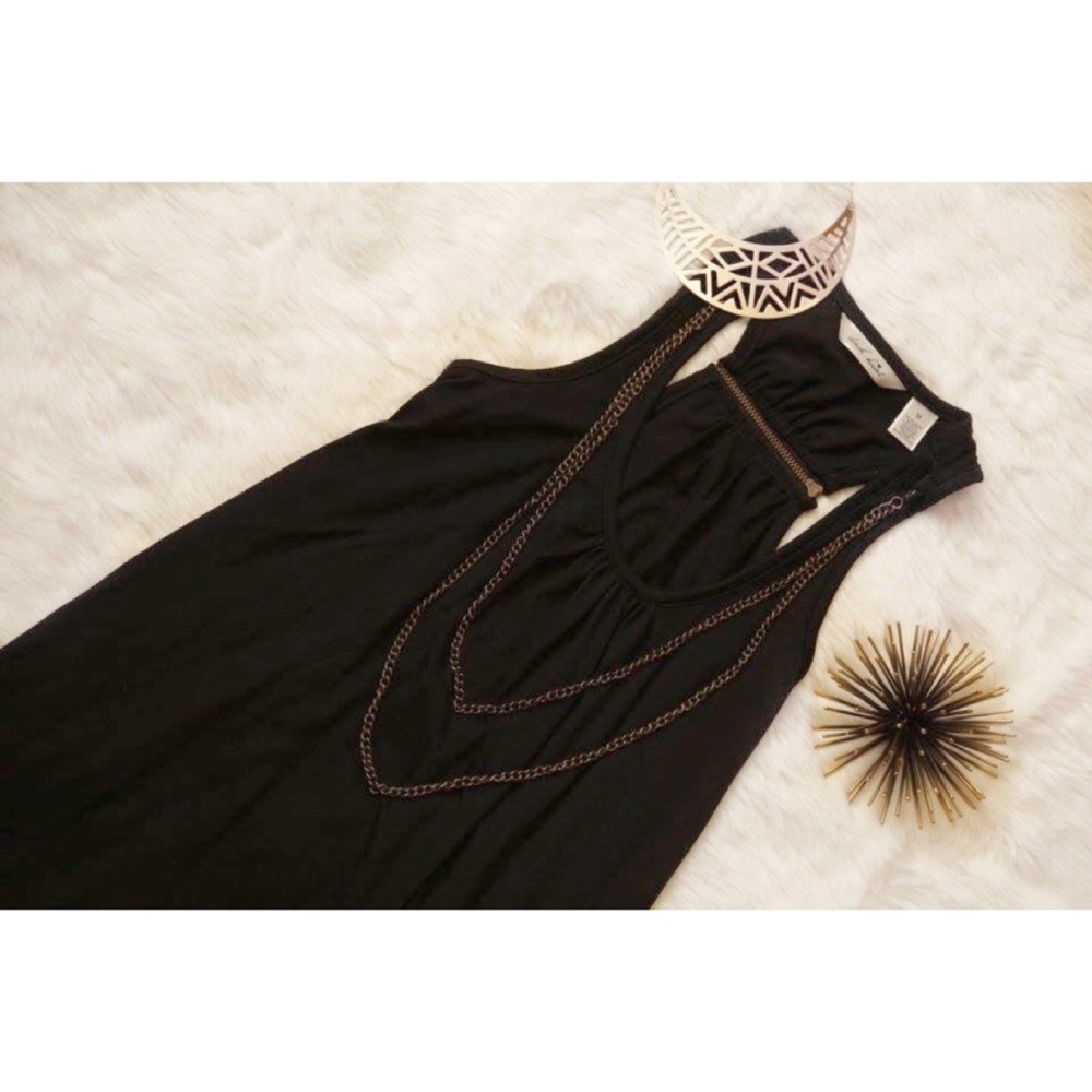 NWOT Black Tank with Necklace Detailing